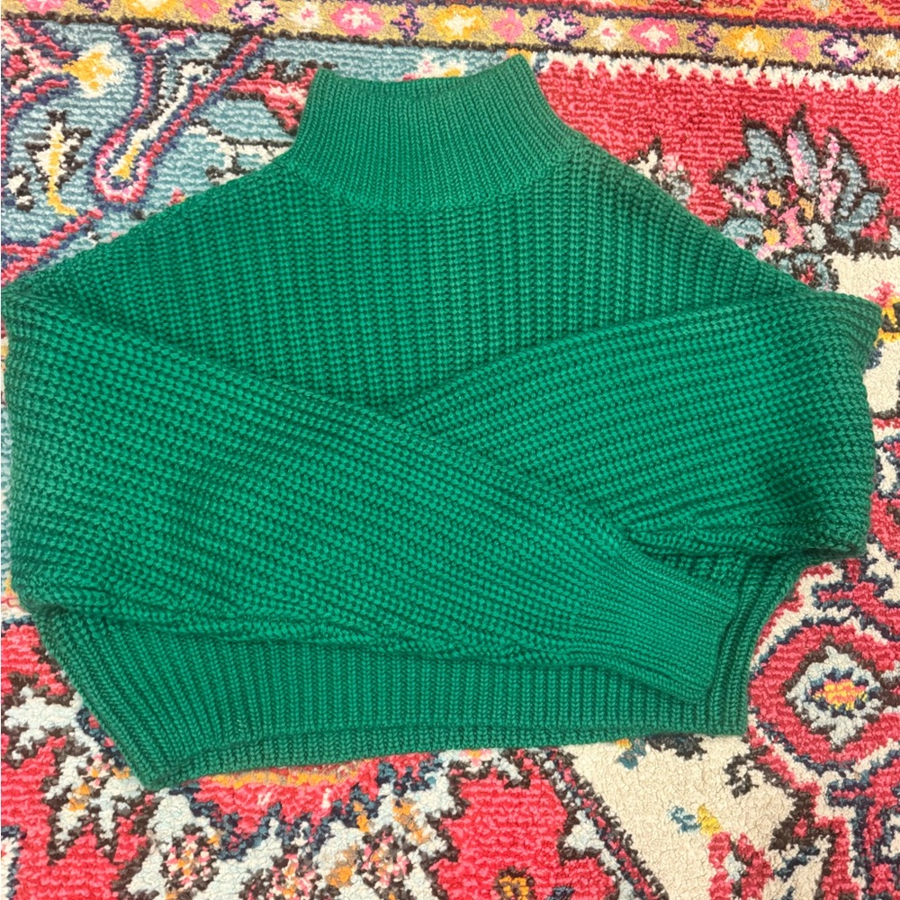 Lovers + Friends Teal Turtleneck Cropped Size Small Sweater